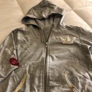 Jessica Simpson grey zip up sweater